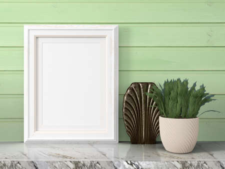 Mock up blank frame. 3d rendering