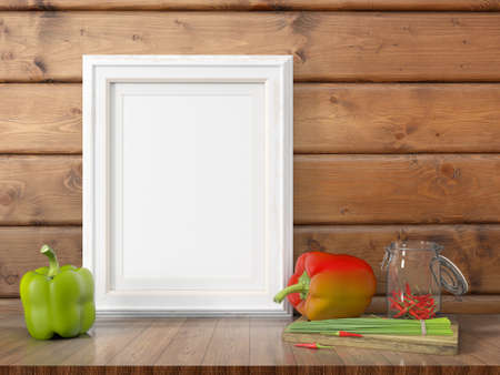 Mock up blank frame. 3d rendering