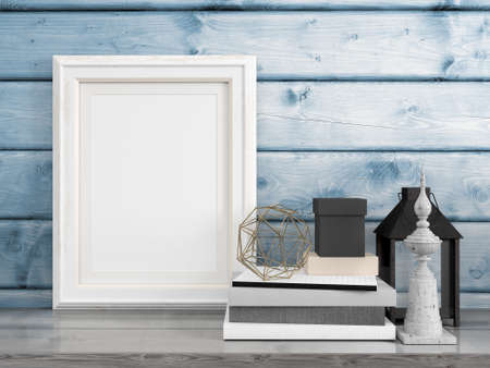 Mock up blank frame. 3d rendering