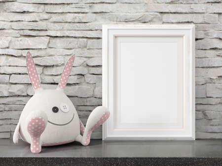Mock up blank frame. 3d rendering