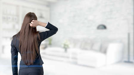Young Business woman over interior background