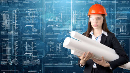 Businesswoman Architect Engineer Construction Design and Business Concept