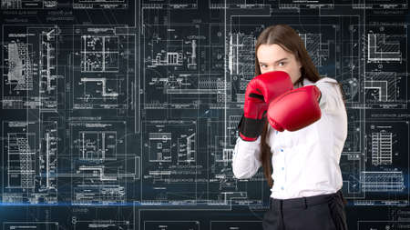 Businesswoman Architect Engineer Construction Design and Business Conceptの写真素材