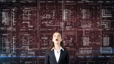 Businesswoman Architect Engineer Construction Design and Business Conceptの写真素材