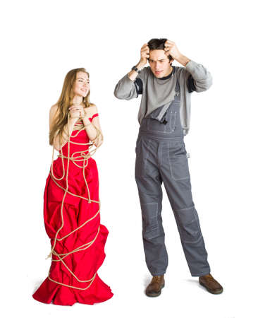 Concept of mesalliance and unequal match.の写真素材