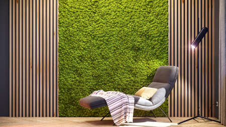 Modern bright interior . 3D rendering
