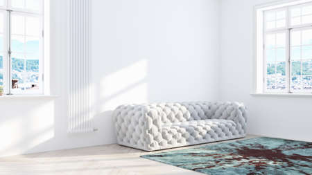 Modern bright interior . 3D rendering