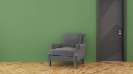 Modern design living room interior with beautiful view . 3D renderingの写真素材