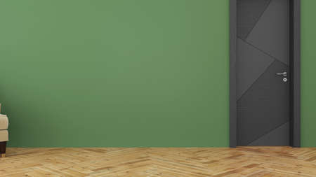 Modern design living room interior with beautiful view . 3D renderingの写真素材