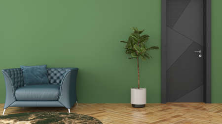 Modern design living room interior with beautiful view . 3D renderingの写真素材