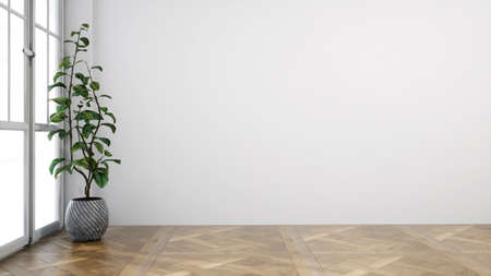 Modern design living room interior with beautiful view . 3D renderingの写真素材