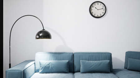 Modern design living room interior with beautiful view . 3D renderingの写真素材