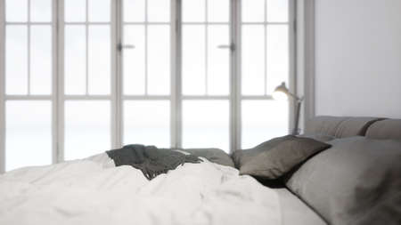 Modern design living room interior with beautiful view . 3D renderingの写真素材
