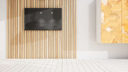 Modern design living room interior in Scandinavian style . 3D rendering