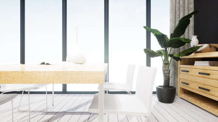 Modern design living room interior in Scandinavian style . 3D renderingの写真素材
