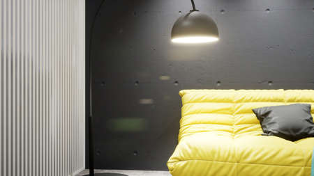 Modern design living room interior in Scandinavian style . 3D renderingの写真素材