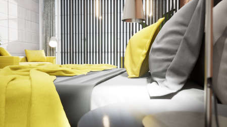 Modern design living room interior in Scandinavian style . 3D renderingの写真素材