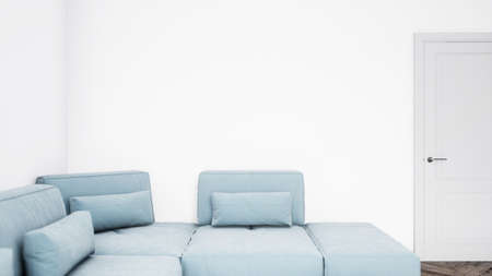 Modern design living room interior in Scandinavian style . 3D renderingの写真素材