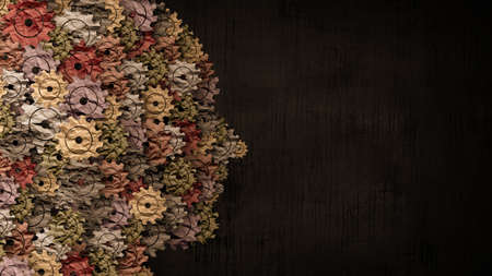 Cogwheels and gears mechanism on digital business backgroundの写真素材