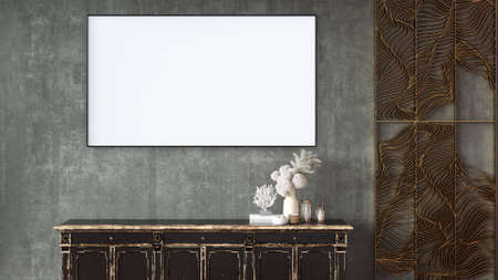 Modern beautiful interior room with a white