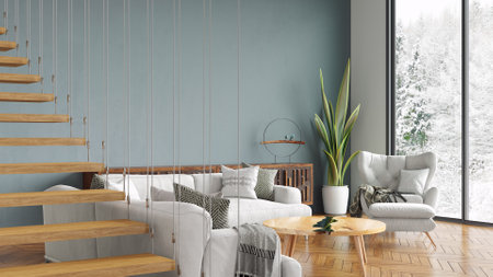Modern stylish interior of the living room