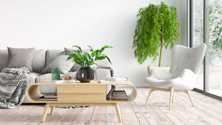 Modern stylish interior of the living roomの写真素材