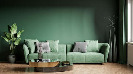 Beautiful interior of a modern room. Bright