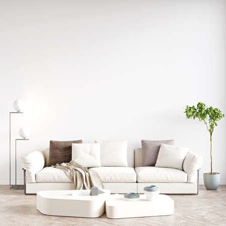Beautiful interior of a modern room. Bright