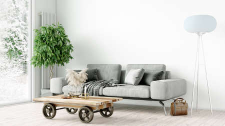 Modern stylish interior of the living room