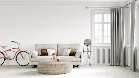 Beautiful interior of a modern room. Brightの写真素材