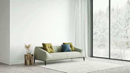 Beautiful interior of a modern room. Bright