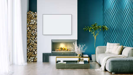 Modern beautiful interior of the room withの写真素材