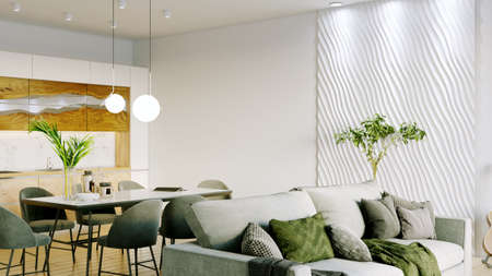 Modern beautiful interior of the room with