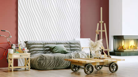 Modern beautiful interior of the room with