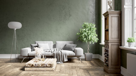 Modern beautiful interior of the room with