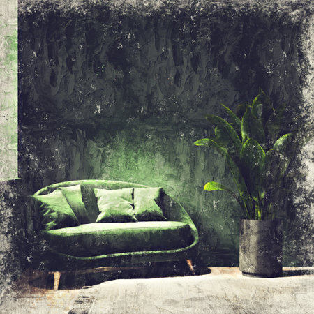 Modern beautiful interior of the room withの写真素材