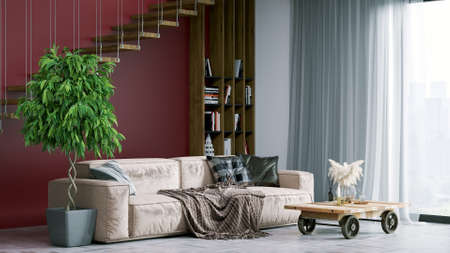 Modern beautiful interior of the room with