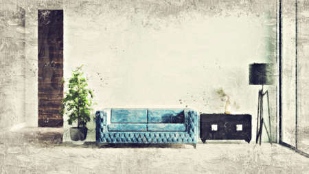 Modern beautiful interior of the room withの写真素材