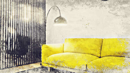 Modern beautiful interior of the room withの写真素材