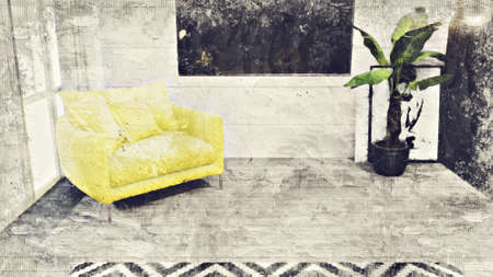 Modern beautiful interior of the roomの写真素材