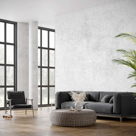 Stylish modern interior of the room with