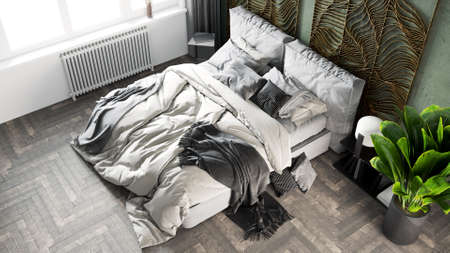 Living room interior in loft, scandinavian styleの写真素材