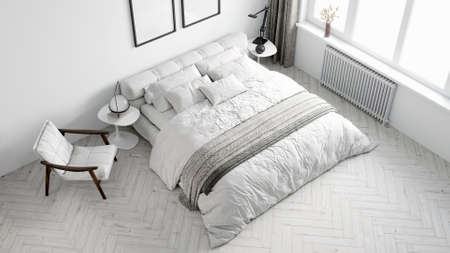 Mock-up frame in home interior backgroundの写真素材