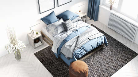Mock-up frame in home interior backgroundの写真素材