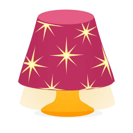 Desk pink lamp light icon Vector isolated on whiteのイラスト素材