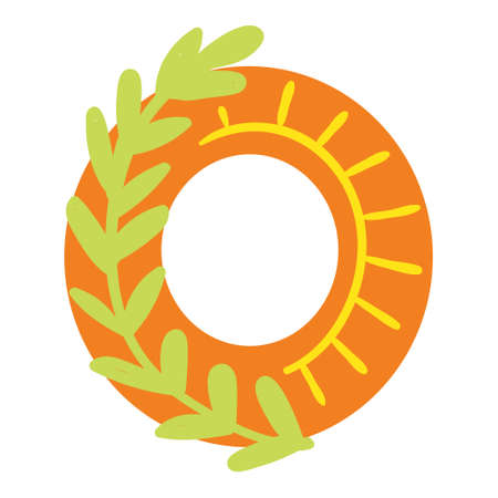Orange vector bright Letter isolated Capital Oのイラスト素材