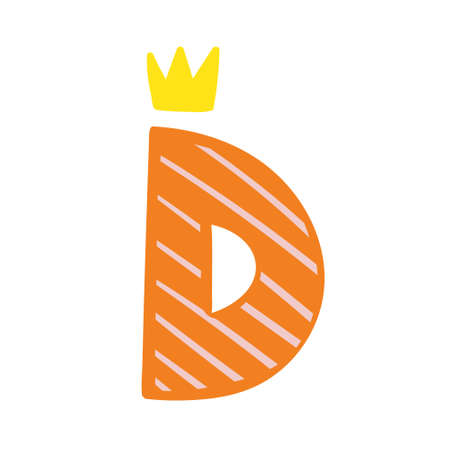 Orange vector bright Letter isolated Capital Dのイラスト素材