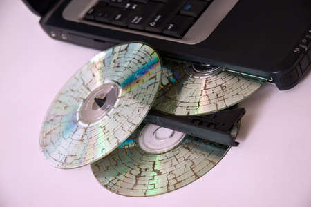 Storage mediums corrupted and falling out of driveの写真素材