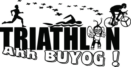 this is a shirt design for bee festival triathlon activityのイラスト素材