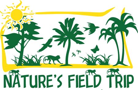 this is a shirt design for a kids field tripのイラスト素材